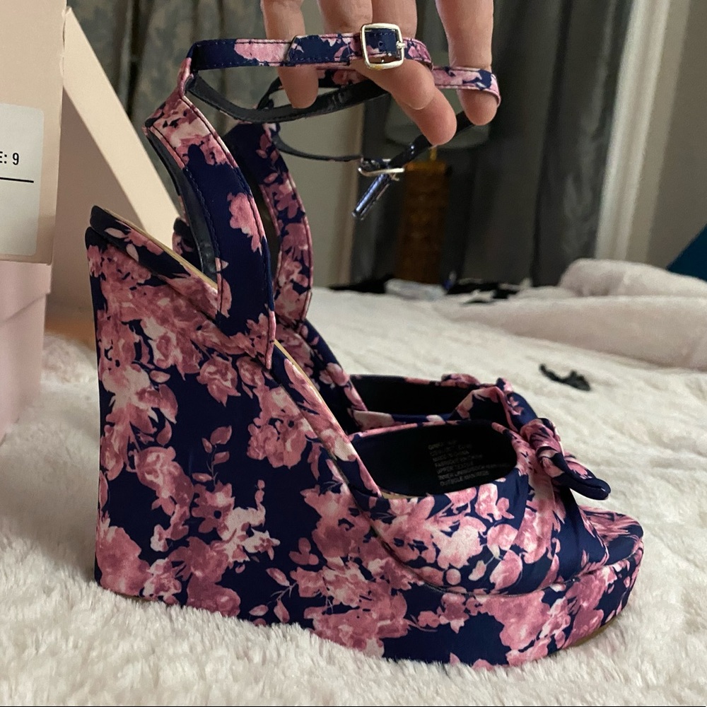 Brand New In Box Floral Wedges